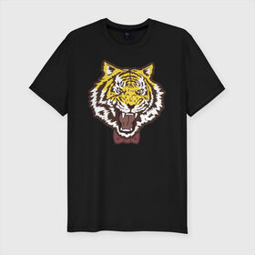 Мужская футболка премиум с принтом Yuri Plisetsky Style Tiger в Курске, 92% хлопок, 8% лайкра | приталенный силуэт, круглый вырез ворота, длина до линии бедра, короткий рукав | tiger | yuri on ice | yuri plisetsky | тигр | юри на льду | юрий плисецкий