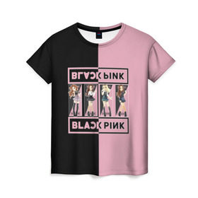 Женская футболка 3D с принтом BlackPink в Курске, 100% полиэфир ( синтетическое хлопкоподобное полотно) | прямой крой, круглый вырез горловины, длина до линии бедер | black | blackpink | chae | jennie | jisoo | k pop | kim | lalisa | lisa | manoban | park | pink | rose | young | дженни | джису | ён | ким | лалиса | лиса | манобан | пак | розэ | че