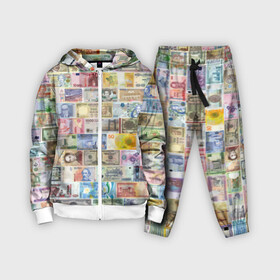 Детский костюм 3D с принтом Деньги мира в Курске,  |  | Тематика изображения на принте: chf | eur | gbp | jpy | usd | баксы | банкноты | валюта | доллар | евро | купюры | паунд | рубль. | свисси | финансы | фунт стерлингов | швейцарский франк | японская йена