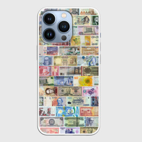 Чехол для iPhone 13 Pro с принтом Деньги мира в Курске,  |  | chf | eur | gbp | jpy | usd | баксы | банкноты | валюта | доллар | евро | купюры | паунд | рубль. | свисси | финансы | фунт стерлингов | швейцарский франк | японская йена