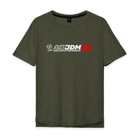Мужская футболка хлопок Oversize с принтом Osaka JDM kanjo performance в Курске, 100% хлопок | свободный крой, круглый ворот, “спинка” длиннее передней части | jdm | kanjo | osaka | osaka jdm | osaka kanjo
