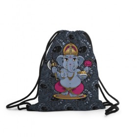 Рюкзак-мешок 3D с принтом Ganesha в Курске, 100% полиэстер | плотность ткани — 200 г/м2, размер — 35 х 45 см; лямки — толстые шнурки, застежка на шнуровке, без карманов и подкладки | 
