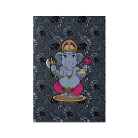 Обложка для паспорта матовая кожа с принтом Ganesha в Курске, натуральная матовая кожа | размер 19,3 х 13,7 см; прозрачные пластиковые крепления | 