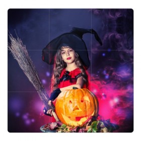 Магнитный плакат 3Х3 с принтом Маленькая ведьма в Курске, Полимерный материал с магнитным слоем | 9 деталей размером 9*9 см | Тематика изображения на принте: beautiful | crimson | cute | dress | girl | gloves | hair | halloween | hat | holiday | little | long | night | pumpkin | red | smoke | witch | ведьма | волосы | д | девочка | держит | дым | красивая | красная | маленькая | малиновый | метла | милая | ноч