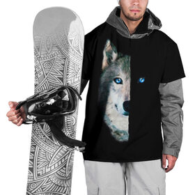 Накидка на куртку 3D с принтом Волк в Курске, 100% полиэстер |  | animal | art | blue | day | head | muzzle | night | predator | view | wild | wolf | взгляд | волк | голова | день | дикий | животное | искусство | ночь | синий | хищник