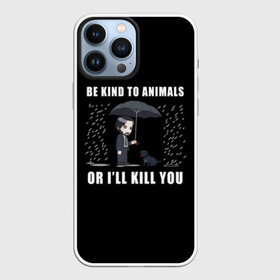 Чехол для iPhone 13 Pro Max с принтом Be Kind to Animals в Курске,  |  | Тематика изображения на принте: be kind to animals | cinema | dog | dogs | john wick | keanu reeves | джон уик | животные | пес | собака