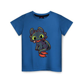 Детская футболка хлопок с принтом Беззубик в Курске, 100% хлопок | круглый вырез горловины, полуприлегающий силуэт, длина до линии бедер | дракон | иккинг | мультфильм