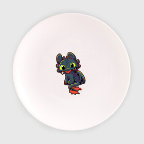 Тарелка с принтом Беззубик в Курске, фарфор | диаметр - 210 мм
диаметр для нанесения принта - 120 мм | дракон | иккинг | мультфильм
