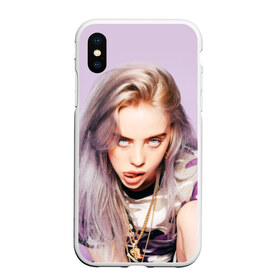 Чехол для iPhone XS Max матовый с принтом Billie Eilish в Курске, Силикон | Область печати: задняя сторона чехла, без боковых панелей | bad guy | bellyache | billie eilish | bury a friend | ocean eyes | when we all fall asleep where do we go | билли айлиш | музыка | певица