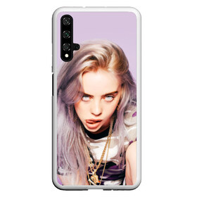 Чехол для Honor 20 с принтом Billie Eilish в Курске, Силикон | Область печати: задняя сторона чехла, без боковых панелей | bad guy | bellyache | billie eilish | bury a friend | ocean eyes | when we all fall asleep where do we go | билли айлиш | музыка | певица