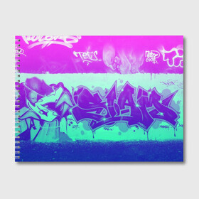 Альбом для рисования с принтом color neon collection в Курске, 100% бумага
 | матовая бумага, плотность 200 мг. | Тематика изображения на принте: grafiti | paint | street art | urban | город | граффити | искусство | кирпичи | краски | рисунки | стена | улицы | уличное искусство