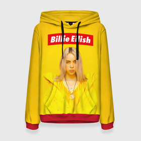 Женская толстовка 3D с принтом Billie Eilish в Курске, 100% полиэстер  | двухслойный капюшон со шнурком для регулировки, мягкие манжеты на рукавах и по низу толстовки, спереди карман-кенгуру с мягким внутренним слоем. | bad guy | bellyache | billie eilish | bury a friend | ocean eyes | when we all fall asleep where do we go | билли айлиш | музыка | певица