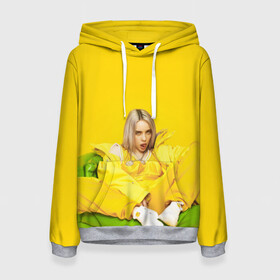 Женская толстовка 3D с принтом Billie Eilish в Курске, 100% полиэстер  | двухслойный капюшон со шнурком для регулировки, мягкие манжеты на рукавах и по низу толстовки, спереди карман-кенгуру с мягким внутренним слоем. | bad guy | bellyache | billie eilish | bury a friend | ocean eyes | when we all fall asleep where do we go | билли айлиш | музыка | певица