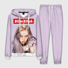 Мужской костюм 3D с принтом Billie Eilish в Курске, 100% полиэстер | Манжеты и пояс оформлены тканевой резинкой, двухслойный капюшон со шнурком для регулировки, карманы спереди | bad guy | bellyache | billie eilish | bury a friend | ocean eyes | when we all fall asleep where do we go | билли айлиш | музыка | певица