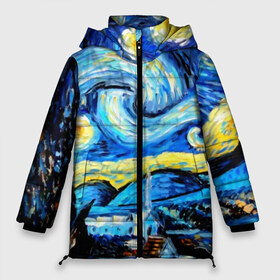 Женская зимняя куртка 3D с принтом Звездная ночь Ван Гог в Курске, верх — 100% полиэстер; подкладка — 100% полиэстер; утеплитель — 100% полиэстер | длина ниже бедра, силуэт Оверсайз. Есть воротник-стойка, отстегивающийся капюшон и ветрозащитная планка. 

Боковые карманы с листочкой на кнопках и внутренний карман на молнии | impressionism | night | sky | stars | van gogh | ван гог | живопись | звездная ночь | звезды | импрессионизм | искусство | краски | небо | ночь | рисунок