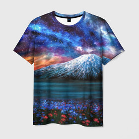 Мужская футболка 3D с принтом Космос в Курске, 100% полиэфир | прямой крой, круглый вырез горловины, длина до линии бедер | nebula | space | star | вселенная | галактика | звезды | земля | космический | космос | планеты | плеяды | пространство