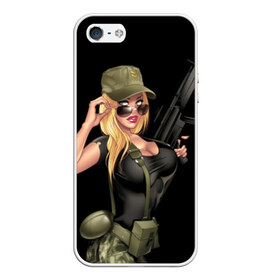 Чехол для iPhone 5/5S матовый с принтом Sexy army girl в Курске, Силикон | Область печати: задняя сторона чехла, без боковых панелей | army | automatic | beautiful | big | black | blonde | body | camouflage | chest | cool | eyes | girl | holds | perfect | slim | uniform | weapon | автомат | армия | блондинка | большая | глаза | девушка | держит | идеальное | камуфляж | красивая