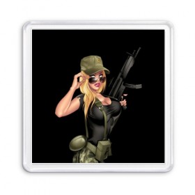 Магнит 55*55 с принтом Sexy army girl в Курске, Пластик | Размер: 65*65 мм; Размер печати: 55*55 мм | Тематика изображения на принте: army | automatic | beautiful | big | black | blonde | body | camouflage | chest | cool | eyes | girl | holds | perfect | slim | uniform | weapon | автомат | армия | блондинка | большая | глаза | девушка | держит | идеальное | камуфляж | красивая