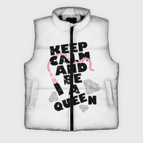 Мужской жилет утепленный 3D с принтом Keep calm and be a queen в Курске,  |  | appeal | be | diamonds | faceted | font | inscription | keep calm | motto | pink | precious | princess | queen | slogan | stones | text | алмазы | блеск | бриллианты | будь | губн | девиз | драгоценные | камни | королева | лозунг | надпись | помада | приз