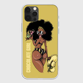 Чехол для iPhone 12 Pro Max с принтом Chocolate girl в Курске, Силикон |  | africa | african | beautiful | big | black | chocolate | cocktail | exotic | girl | hat | look | round | slim | sunny | turn | африка | большие | взгляд | девушка | держит | коктейль | красивая | круглы | купальник | надпись | очки | полосатый |