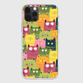 Чехол для iPhone 12 Pro Max с принтом Коты в Курске, Силикон |  | animals | big | blush | cats | children | colorful | colors | cute | drawing | eyes | green | homemade | orange | pink | round | style | yellow | большие | глаза | детский | домашние | желтый | животные | зеленый | коты | красочные | круглые | милые | ора