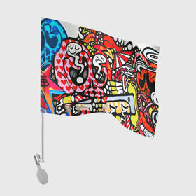 Флаг для автомобиля с принтом Современное искусство в Курске, 100% полиэстер | Размер: 30*21 см | felipe pantone | grafiti | paint | street art | urban | город | граффити | искусство | кирпичи | краски | рисунки | стена | улицы | уличное искусство