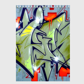 Скетчбук с принтом graffiti urban в Курске, 100% бумага
 | 48 листов, плотность листов — 100 г/м2, плотность картонной обложки — 250 г/м2. Листы скреплены сверху удобной пружинной спиралью | felipe pantone | grafiti | paint | street art | urban | город | граффити | искусство | кирпичи | краски | рисунки | стена | улицы | уличное искусство