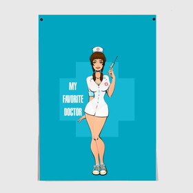 Постер с принтом Sexy nurse в Курске, 100% бумага
 | бумага, плотность 150 мг. Матовая, но за счет высокого коэффициента гладкости имеет небольшой блеск и дает на свету блики, но в отличии от глянцевой бумаги не покрыта лаком | beautiful | brunette | eyes | figure | girl | green | holding | holiday | legs | long | medical | medicine | nurse | perfect | short | straight | worker | брюнетка | глаза | девушка | держит | длинные | зелёные | идеальная | короткий | красивая | медицина