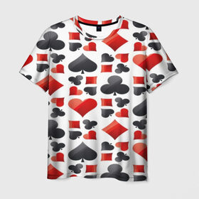 Мужская футболка 3D с принтом МАСТИ КАРТ в Курске, 100% полиэфир | прямой крой, круглый вырез горловины, длина до линии бедер | game | игральные карты | игры | карты | колода | масти | пасьянс | покер | текстура