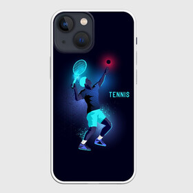 Чехол для iPhone 13 mini с принтом TENNIS NEON в Курске,  |  | neon | sport | tennis | неон | неоновый | спорт | спортсмен | теннис