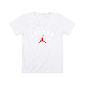 Детская футболка хлопок с принтом MICHAEL JORDAN в Курске, 100% хлопок | круглый вырез горловины, полуприлегающий силуэт, длина до линии бедер | 