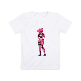 Детская футболка хлопок с принтом Fortnite girl в Курске, 100% хлопок | круглый вырез горловины, полуприлегающий силуэт, длина до линии бедер | 