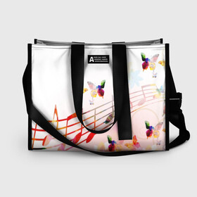 Сумка-шоппер 3D Ноты весна: в Курске, 100% полиэстер | застегивается на металлическую кнопку; внутренний карман застегивается на молнию. Стенки укреплены специальным мягким материалом, чтобы защитить содержимое от несильных ударов
 | music | абстракция | книга | листы | музыка | музыкальный | ноты | произведение | страница | тетрадь