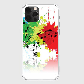 Чехол для iPhone 12 Pro Max с принтом Ноты color в Курске, Силикон |  | Тематика изображения на принте: music | абстракция | книга | листы | музыка | музыкальный | ноты | произведение | страница | тетрадь