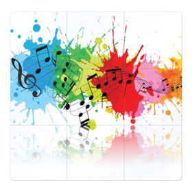 Магнитный плакат 3Х3 с принтом Ноты color в Курске, Полимерный материал с магнитным слоем | 9 деталей размером 9*9 см | Тематика изображения на принте: music | абстракция | книга | листы | музыка | музыкальный | ноты | произведение | страница | тетрадь