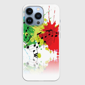 Чехол для iPhone 13 Pro с принтом Ноты color в Курске,  |  | Тематика изображения на принте: music | абстракция | книга | листы | музыка | музыкальный | ноты | произведение | страница | тетрадь