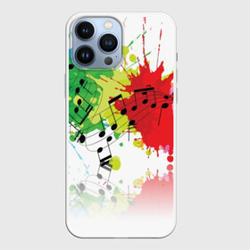 Чехол для iPhone 13 Pro Max с принтом Ноты color в Курске,  |  | Тематика изображения на принте: music | абстракция | книга | листы | музыка | музыкальный | ноты | произведение | страница | тетрадь