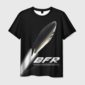 Мужская футболка 3D с принтом BFR (Big Falcon Rocket) в Курске, 100% полиэфир | прямой крой, круглый вырез горловины, длина до линии бедер | bfr | big falcon rocket | elon musk | falcon 9 | falcon heavy | spacex | илон маск | космический корабль | космос | ракета