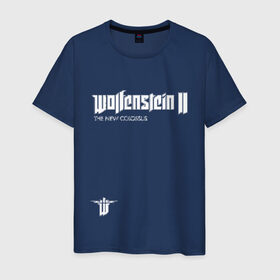 Мужская футболка хлопок с принтом Wolfenstein2: The New Colossus в Курске, 100% хлопок | прямой крой, круглый вырез горловины, длина до линии бедер, слегка спущенное плечо. | game | new colossus | new order | wolfenstein | youngblood | би джей | волчий камень | вольфенштайн | вольфенштейн | германия | игра | немец | шутер