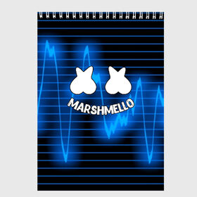 Скетчбук с принтом Marshmello в Курске, 100% бумага
 | 48 листов, плотность листов — 100 г/м2, плотность картонной обложки — 250 г/м2. Листы скреплены сверху удобной пружинной спиралью | christopher comstock | dj | marshmello | music | диджей | клубная музыка | клубняк | крис комсток | логотип | маршмеллоу | музыка
