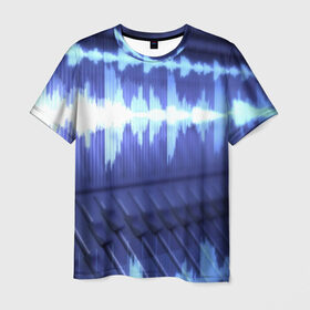 Мужская футболка 3D с принтом MUSIC в Курске, 100% полиэфир | прямой крой, круглый вырез горловины, длина до линии бедер | music | абстракция | книга | листы | музыка | музыкальный | ноты | произведение | страница | тетрадь | эквалайзер | электро