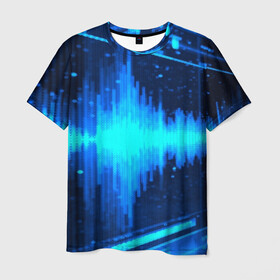 Мужская футболка 3D с принтом эквалайзер в Курске, 100% полиэфир | прямой крой, круглый вырез горловины, длина до линии бедер | music | абстракция | книга | листы | музыка | музыкальный | ноты | произведение | страница | тетрадь | эквалайзер | электро