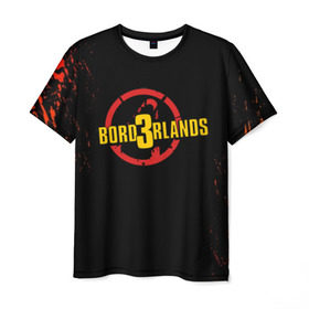 Мужская футболка 3D с принтом BORDERLANDS 3 в Курске, 100% полиэфир | прямой крой, круглый вырез горловины, длина до линии бедер | 2k | apocalypsis | borderlands | borderlands 3 | fanstastic | game | logo | pandora | play | апокалипсис | бордерлендс | игра | лого | пандора | фантастика