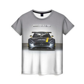 Женская футболка 3D с принтом AMG Motorsport в Курске, 100% полиэфир ( синтетическое хлопкоподобное полотно) | прямой крой, круглый вырез горловины, длина до линии бедер | amg | car | mercedes benz | mersedes | motorsport | power | race | автомобиль | автоспорт | гонка | мерседес | мощь
