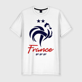 Мужская футболка премиум с принтом Сборная Франции в Курске, 92% хлопок, 8% лайкра | приталенный силуэт, круглый вырез ворота, длина до линии бедра, короткий рукав | fff | france | les bleus | les tricolores | сборная франции | сборная франции по футболу | форма | франузская | франузская сборная | франция | французы