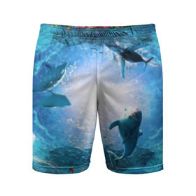 Мужские шорты 3D спортивные с принтом Дельфины в Курске,  |  | fish | аква | аквариум | вода | кораллы | море | океан | ракушки | рыбки | рыбы