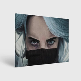 Холст прямоугольный с принтом Billie`s eyes в Курске, 100% ПВХ |  | billie eilish | lovely | music | ocean eyes | pop | билли айлиш | девушка | музыка | океан | поп | эйлиш | элиш