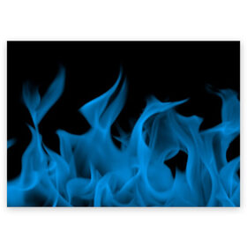 Поздравительная открытка с принтом Синий огонь в Курске, 100% бумага | плотность бумаги 280 г/м2, матовая, на обратной стороне линовка и место для марки
 | Тематика изображения на принте: fire | flame | in fire | smoke | в огне | дым | огненный | огонь | текстуры