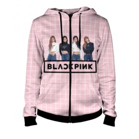 Женская толстовка 3D на молнии с принтом Black Pink 2019 в Курске, 100% полиэстер | длина до линии бедра, манжеты и пояс оформлены мягкой тканевой резинкой, двухслойный капюшон со шнурком для регулировки, спереди молния, по бокам два кармана | 2019 | black | black pink | k pop | kill | kill this love | korea | logo | music | pink | pop | блек пинк | блэк пинк | газета | девушки | кпоп | лого | музыка | надпись | розовый