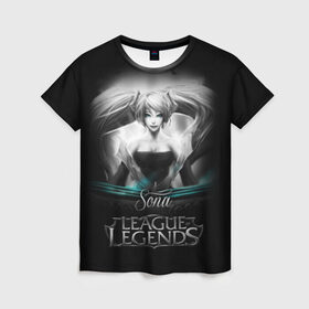 Женская футболка 3D с принтом League of Legends, Sona в Курске, 100% полиэфир ( синтетическое хлопкоподобное полотно) | прямой крой, круглый вырез горловины, длина до линии бедер | league of legends | lol | sona | игры | киберспорт | компьютерные игры | лига легенд | сона